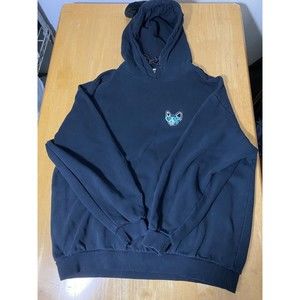 UniFree All Black Hooded Ears Anime Style Cosplay SZ L 25pit2pit (runs Big)